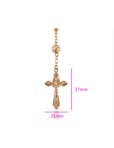 Collar - rosario de metal dorado