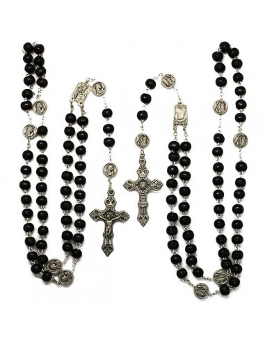 Rosary appearance Heavy brown wood with snap hook