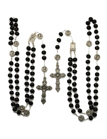 Rosary appearance Heavy brown wood with snap hook