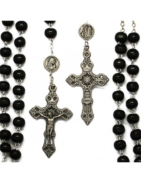 Rosary appearance Heavy brown wood with snap hook