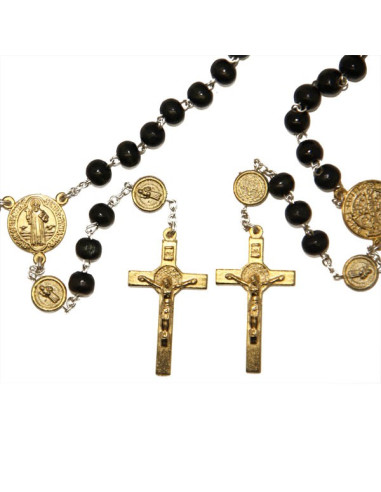 Rosary appearance Heavy brown wood with snap hook