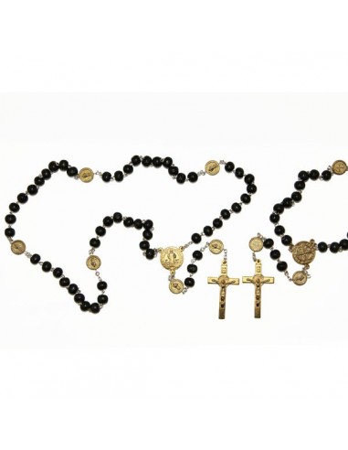 Rozenkrans Zwaar bruin hout met karabijnhaak