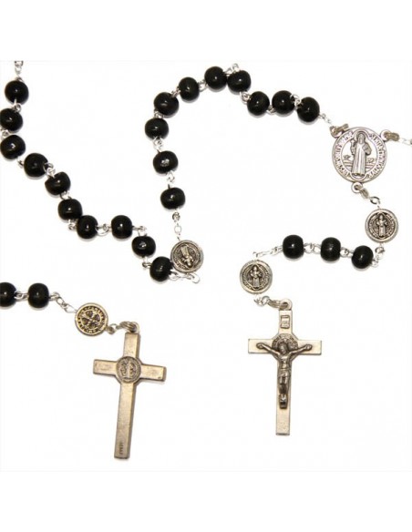 Rozenkrans Saint Benedictus zwart hout