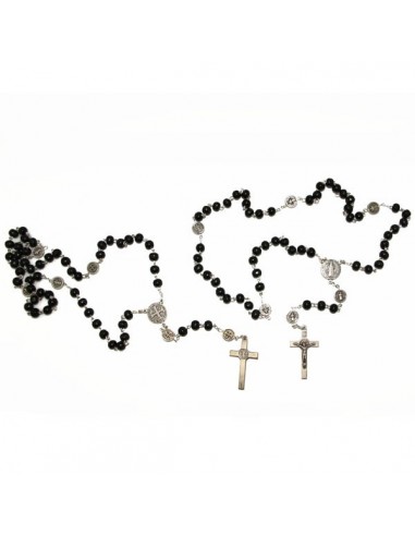 Rosary Saint Benedict black wood