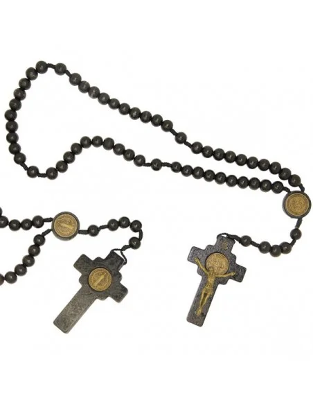 Rosary Saint Benedict black wood