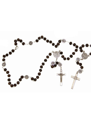 Rosario San Benito marrón con mosquetón