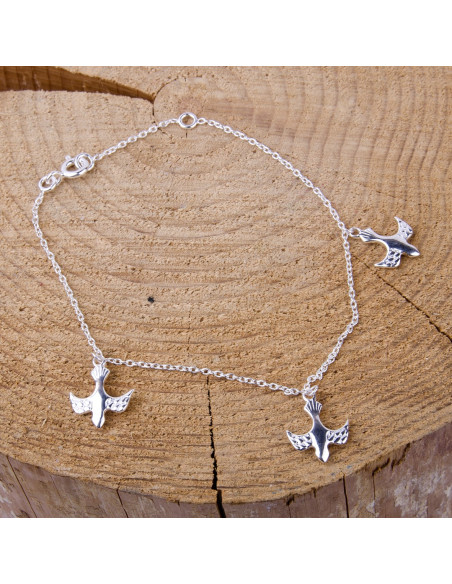 Pulsera palomas - plata 925