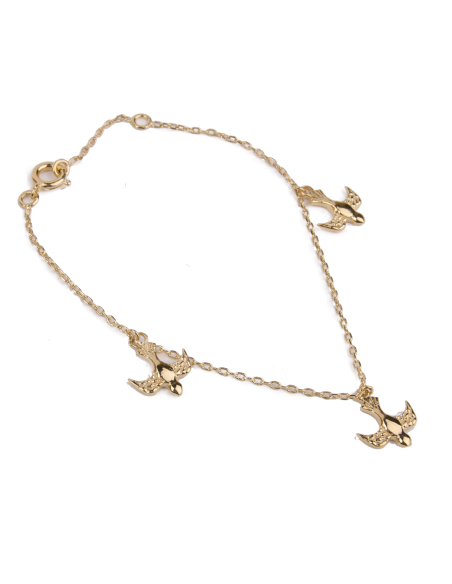 Bracciale colombe placcato oro