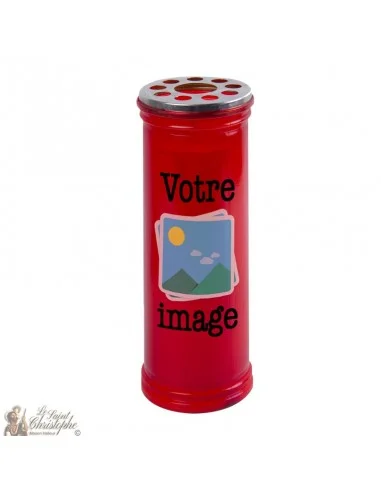 Candela votiva rossa personalizzabile