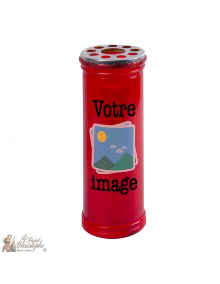 Vela roja votiva personalizable