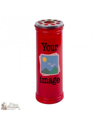 Vela roja votiva personalizable