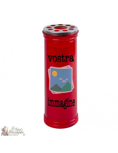 Vela roja votiva personalizable