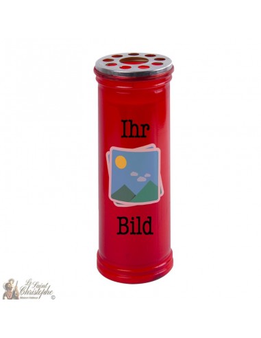 Vela roja votiva personalizable