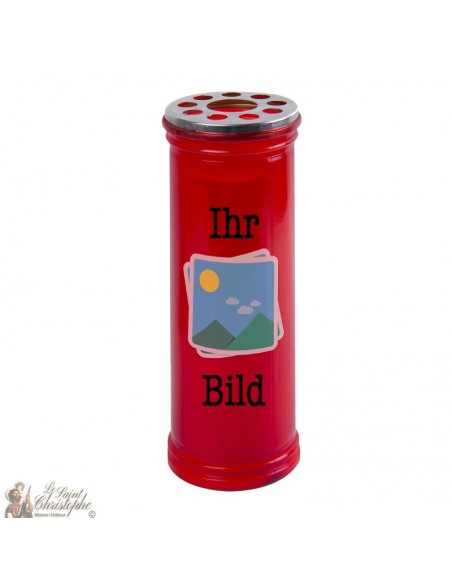 Vela roja votiva personalizable