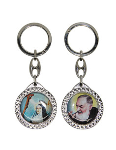 Portachiavi di Santa Rita con Padre Pio