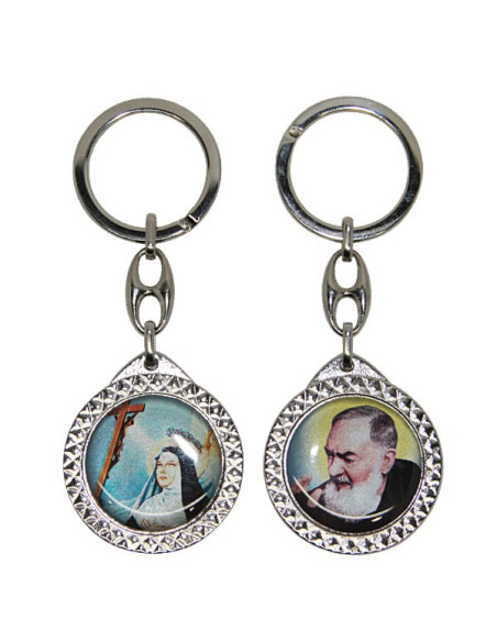 Sleutelhanger van Holy Rita met Padre Pio