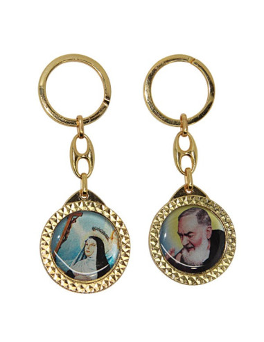 Portachiavi di Santa Rita con Padre Pio