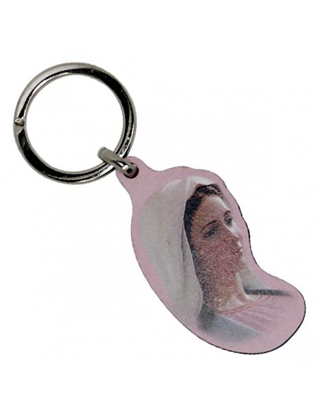 Wooden Saint Michael key ring