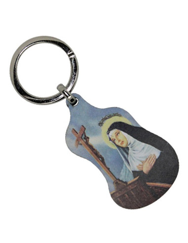 Prague Little Jesus wooden key ring