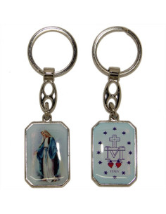 Dubbelzijdige wonderbaarlijke Maagd sleutelhanger