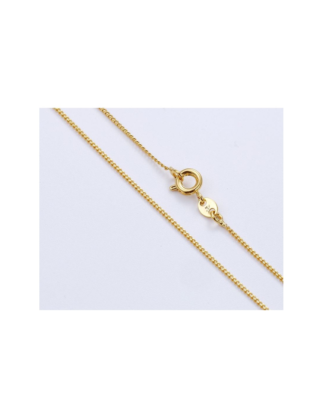 Men Women 24K Yellow Gold Plated 45cm Quality Rod Chain Necklace Spring Clasp 