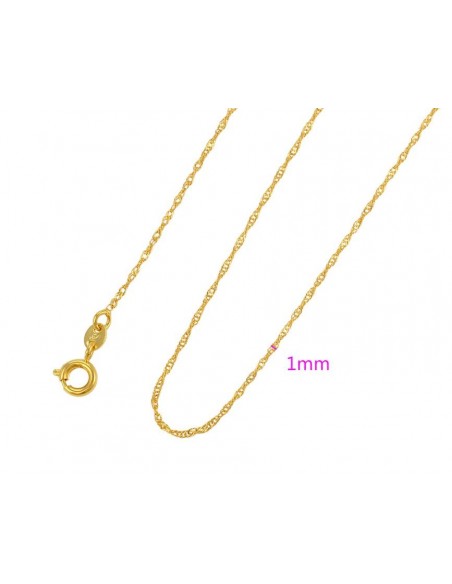 Vergulde ketting 24 k -45 cm