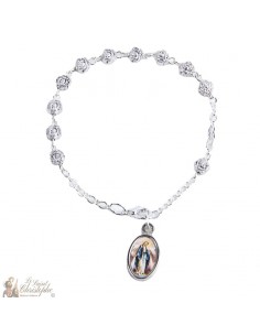 Bracelet dizaine perles en forme de roses - personnalisable
