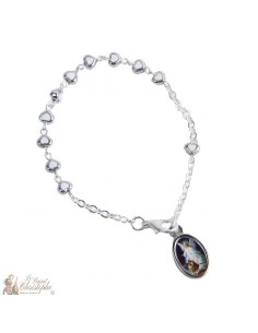 Bracelet dizaine perles en forme de cœurs - personnalisable
