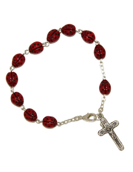 Bracelet dizaine coccinelles - porte bonheur