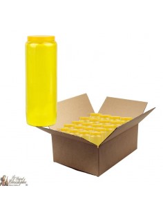 Bougies de neuvaine jaune - carton 20 pièces
