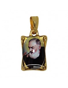 Médaille Padre Pio rectangulaire