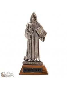 Holy Benedict statue on wooden base - 7 cm